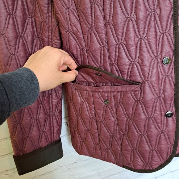 Rainforest Burgundy Cozy Quilted Jacket Size Medium - Picture 3 of 11